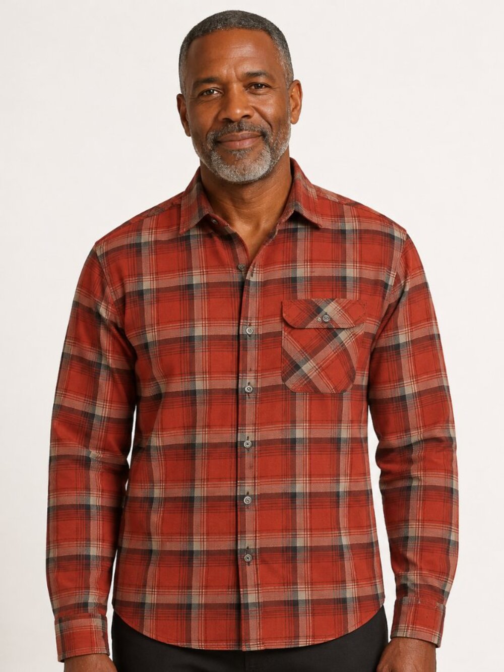 Howler Brothers Orange Plaid Flannel Button Up Outdoor Shirt Mens Sz L - Picture 1 of 6